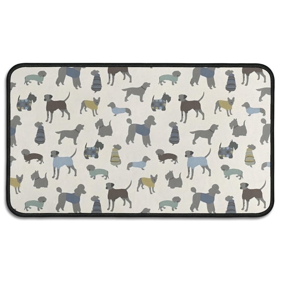 Cute Animal Dogs Door Rugs,Washable Non Slip Door Mats Indoor,Decorative Door Mats,Entry Mat Indoor for Entrance,Bedroom,Kitchen,Bathroom,30"x17"