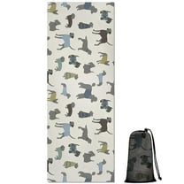 Cute Animal Dogs Hot Yoga Mat Towel Non Slip for Hot Yoga - Quick-Drying Yoga Mat Cover with 4 Corner Pockets with Travel Bag - Hot Yoga Towel Non Slip Grip Moisture Wicking Sweat 70"x26"
