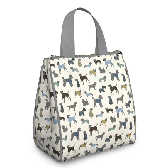 Cute Animal Dogs Insulated Lunch Bag for Women & Adults,Large Portable Soft Cooler Lunch Bag,Thermal Food Storage Tote with Pearl Cotton,8.66L,8.75x5.75x9.5 Inch