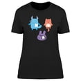 thumbnail image 1 of Cute Animal Doodles Cartoon T-Shirt Women -Image by Shutterstock, Female Medium, 1 of 2