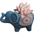thumbnail image 1 of Cute Animal Elephant Shaped Ceramic Succulent Cactus Air Plant Flower Pots Planters-Plant Not Included (Deep Blue), 1 of 10