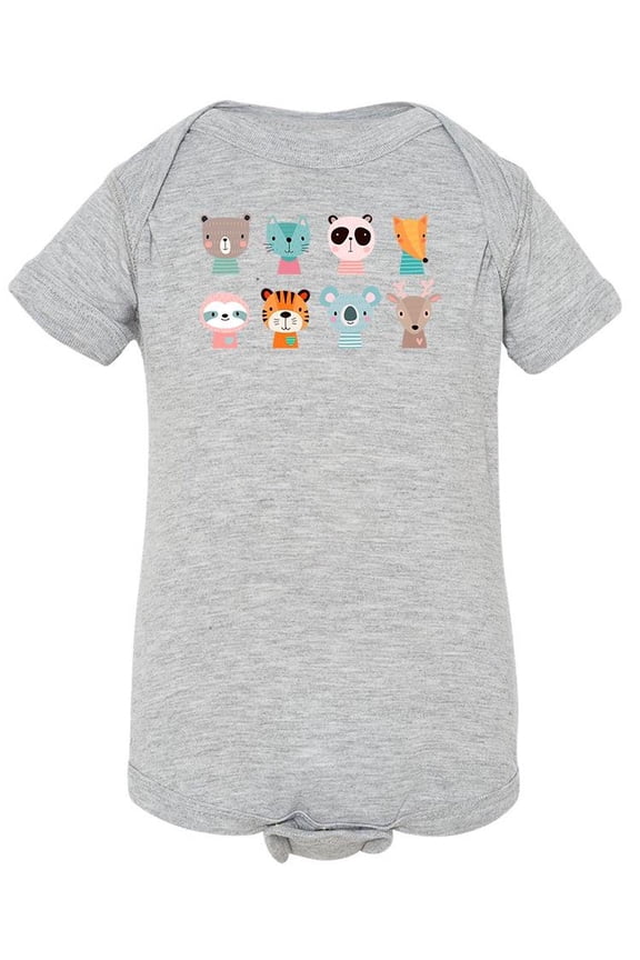 Cute Animal Faces Bodysuit Infant -Image by Shutterstock, 6 Months