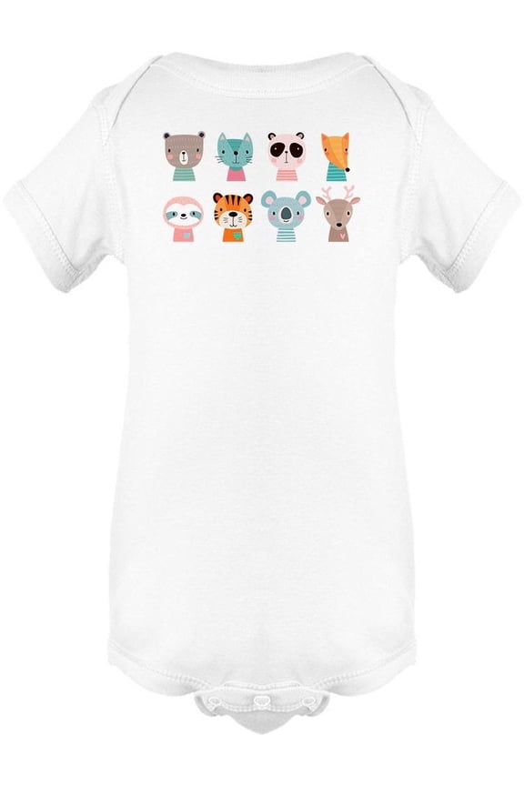 Cute Animal Faces Bodysuit Infant -Image by Shutterstock,  Newborn