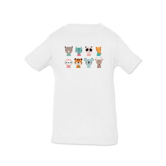 Cute Animal Faces T-Shirt Infant -Image by Shutterstock, 12 Months