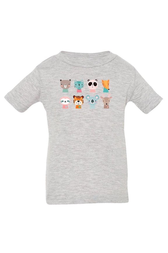 Cute Animal Faces T-Shirt Infant -Image by Shutterstock,  12 Months