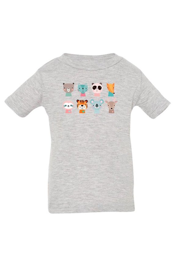 Cute Animal Faces T-Shirt Infant -Image by Shutterstock,  24 Months