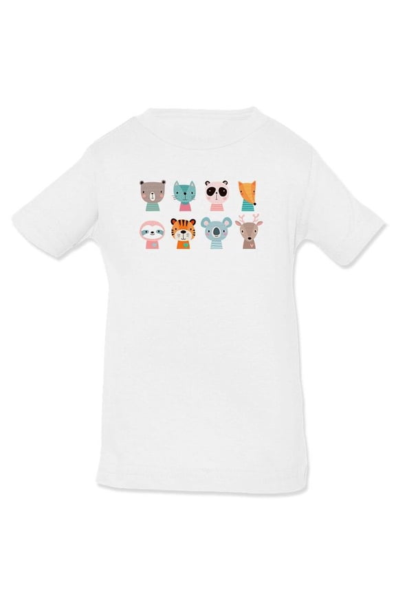 Cute Animal Faces T-Shirt Infant -Image by Shutterstock, 6 Months