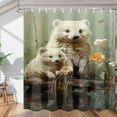 thumbnail image 1 of Cute Animal Flowers Shower Curtain Fabric Shower Curtain Set with 12 Hooks Waterproof 72 * 72 Inches for Bathroom Beach Caravan Hotel, 1 of 6