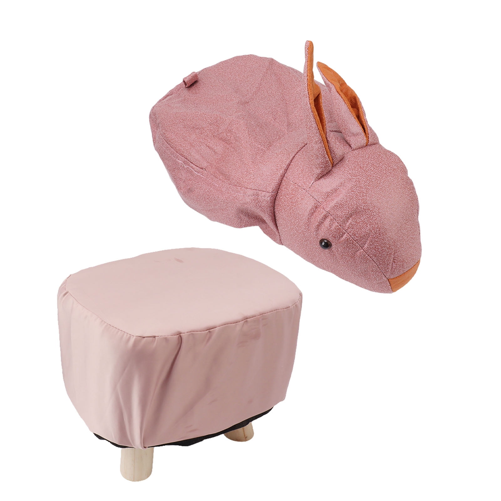 Cute Animal Footstool with Soft Padded Cushion and Prevent Slip Feet