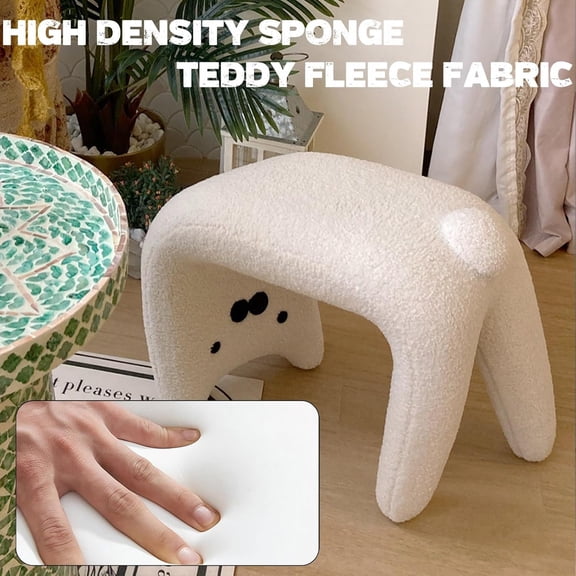 Cute Animal Footstools, Cat Shaped Ottoman, Footrest Ottoman with Soft Padded Cushion and Non-Slip Feet, Shoe Changing Stool, Gift for Cat lover, For Bedroom, Living Room or Entryway Home Decor