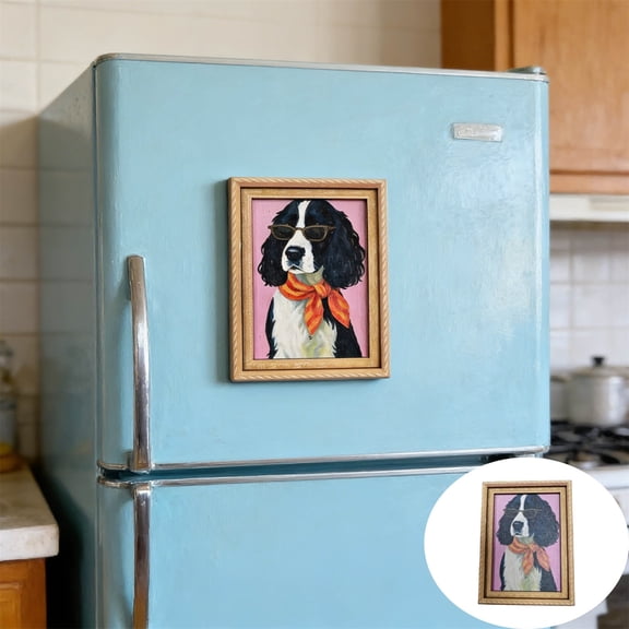 Cute Animal Frame Fridge Magnets - Funny Art Decor Kitchen Gadget, Strong Magnetic Holder for Photos Notes, Adorable Puppy Cat Design for Home Office Refrigerator Locker