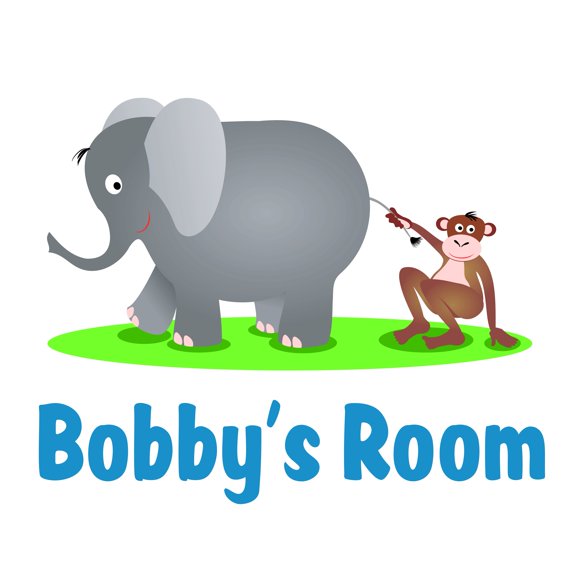 Cute Animal Friendship Wall Decal-Customised Name Wall Sticker- Custom Name Removable Vinyl Wall Decals- Bedroom kids room Classroom Decor Art Wall Stickers-Size : 10" x 8".