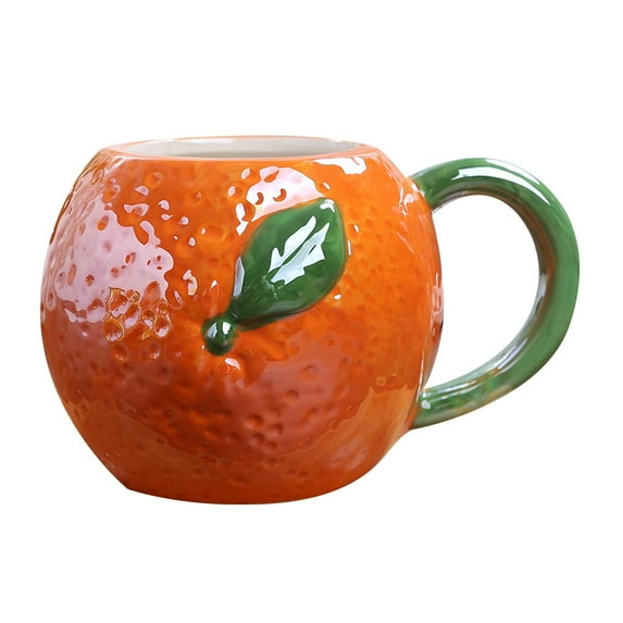 Cute Animal Fruit Shaped Ceramic Mug Orange/Pumpkin Design Coffee Cup For /Home