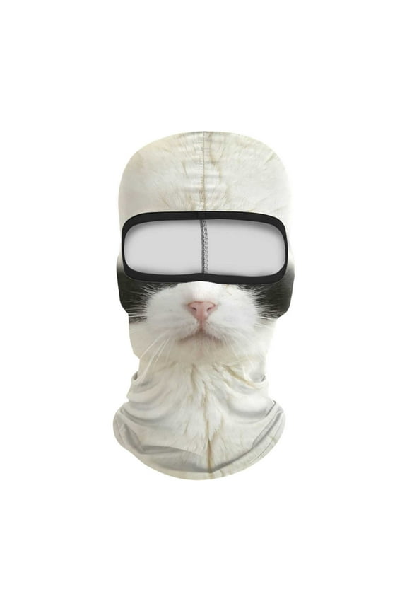Cat Dog Animal Full Face Hood Halloween Ski for Outdoor Sports Riding Hiking Activities and Festive Events
