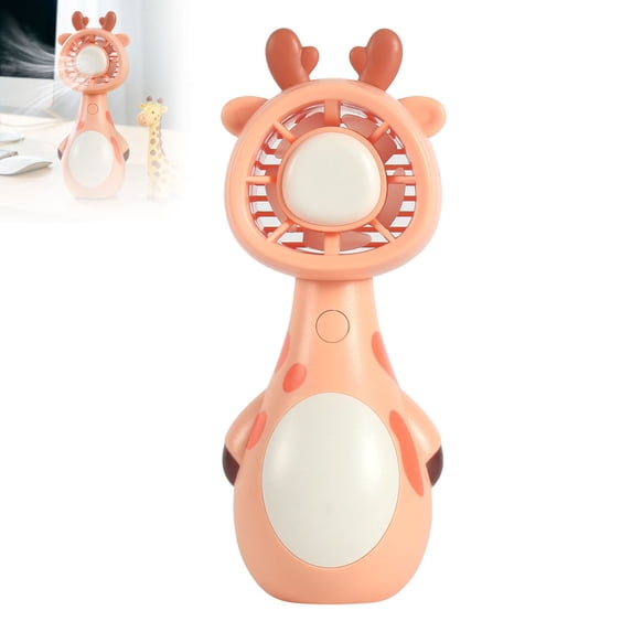 Cute Animal Giraffe Cow Handheld Mini Fan, USB DC Rechargeable Portable Pocket Fan, 2-In-1 Desktop Standing Quiet Personal Cooling Fan for Outdoor Dorm Summer 5.90 × 2.16 Inch