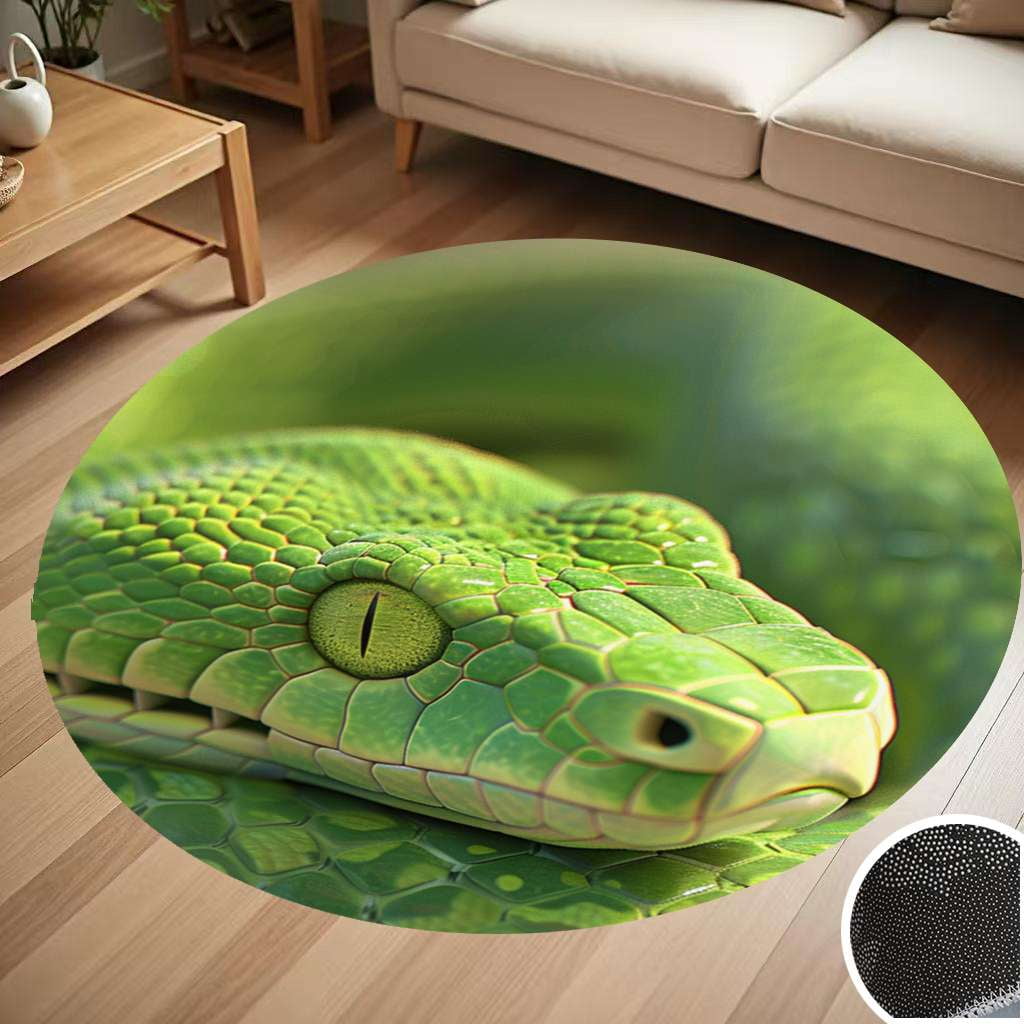 Cute Animal Green Snake Round Carpet Living Room Bedroom Home ...