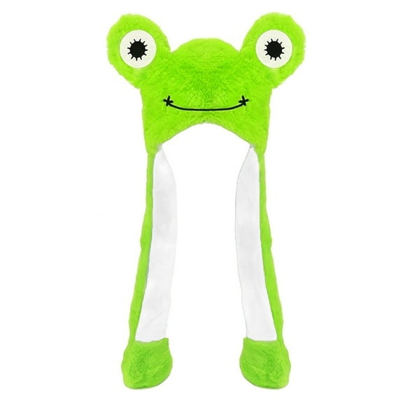 Mosawomo Cute Frog Hat Plush Hat With Moving Ears Suitable for Parties or Festival Events