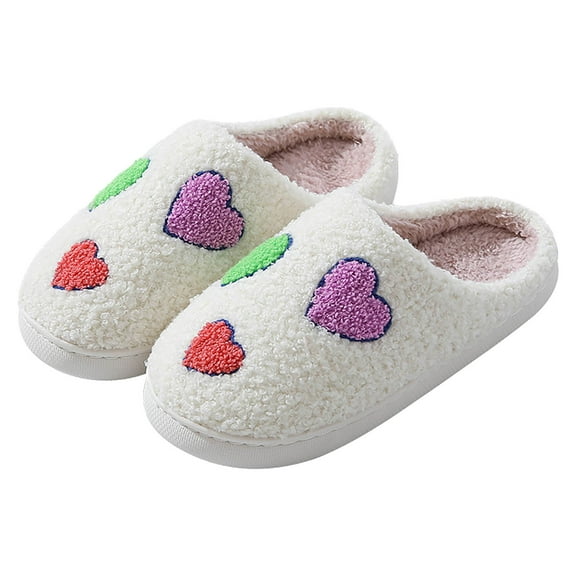 Cute Animal Matching Slippers for Women Comfy Fuzzy Warm Memory Foam Indoor Bedroom Slip on House Shoes