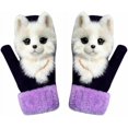 thumbnail image 1 of Cute Animal Mittens, 2023 New Handmade Knitted Plush Animal Mittens Gloves, Full Fingers Thickening Soft Winter Warm Mittens, 1 of 9