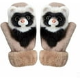 thumbnail image 1 of Cute Animal Mittens, 2023 New Handmade Knitted Plush Animal Mittens Gloves, Full Fingers Thickening Soft Winter Warm Mittens, 1 of 8