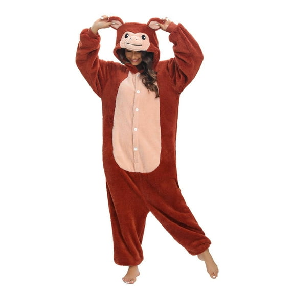 Cute Animal Onesie Pajamas for Adults Warm Cozy Animal Shape Sleepsuit Ideal for Sleepovers Parties and Lounging Comfortable and Adorable Animal Pajamas Perfect for Winter Fun