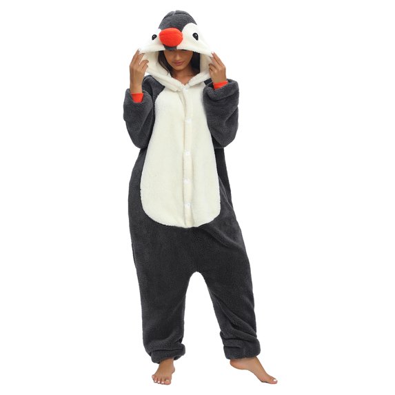 Cute Animal Onesie Pajamas for Adults Warm Cozy Animal Shape Sleepsuit Ideal for Sleepovers Parties and Lounging Comfortable and Adorable Animal Pajamas Perfect for Winter Fun