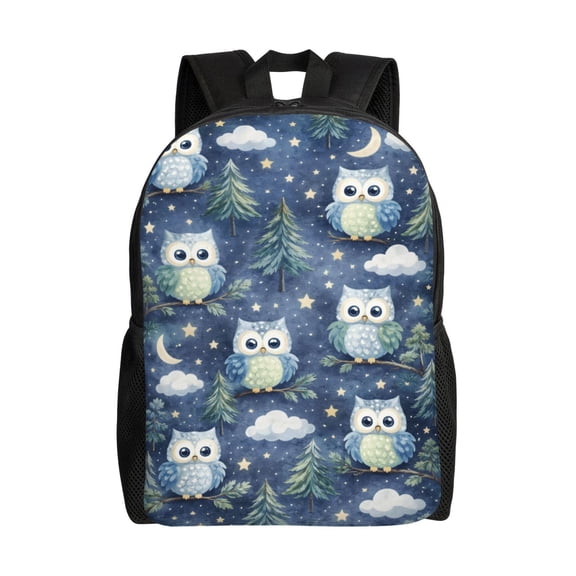 Cute Animal Owl Backpack Full Front Print Travel Laptop Bag for Men and Women