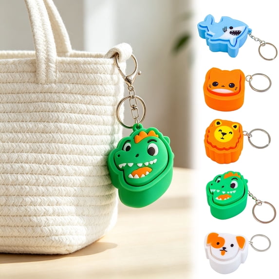 Cute Animal Pattern Metal Stress Relief Keychain, Lightweight Portable Decorative Key Ring for Bag Keys Daily Collectible Ornament
