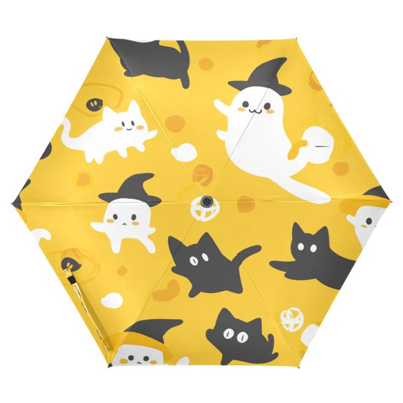 Cute Animal Patterns Folding Umbrella UV50+ Waterproof Sun Protection Auto Open Close Compact Fiberglass Frame