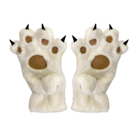 Cute Animal Paw Full Finger Gloves Claw Design for Cold Weather Warmth Protection High Quality Material for Ultimate Warmth and Durability Perfect Gift for Any Occasion,White