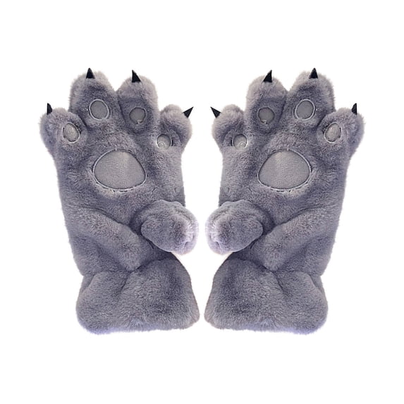 Cute Animal Paw Full Finger Gloves Claw Design for Cold Weather Warmth Protection High Quality Material for Ultimate Warmth and Durability Perfect Gift for Any Occasion,Gray