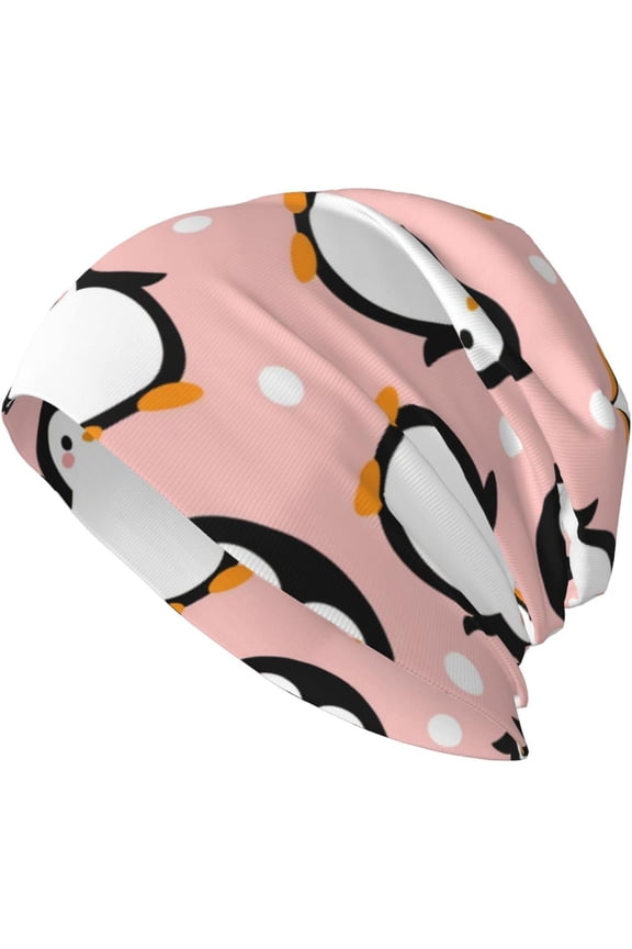 Cute Animal Penguin Baggy Slouchy Beanie Chemo Hat Cancer Headwear Knitted Hats Scarf Nightcap for Women Men