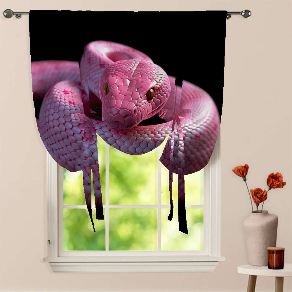 Snake Curtains Cute Animal Pink Snake Window Curtain for Living Room Roman Curtain ...