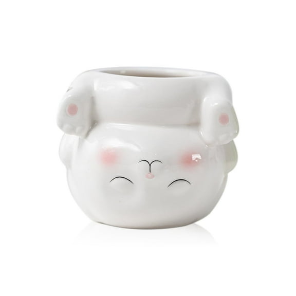 Cute Animal Planter Upside Down Ceramic Cartoon Succulent Pot Animals Shaped Small Flowerpot for Kid's Room Decoration Desktop Planting Ideas Creative Pen Holder - Plants Not Included (Frog)