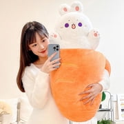 Cute Animal Plush Storage Bag, Soft Fluffy Cartoon Toy Organizer, Kawaii Home Decor Gift for Girls