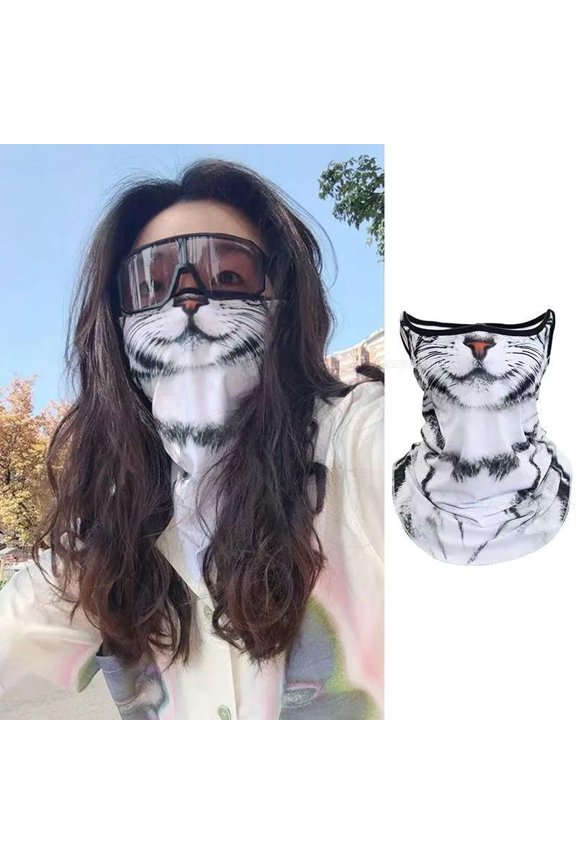 Cute Animal Print Balaclava, Multipurpose Helmet Liner Neck Gaiter for Skiing, Cycling and Motorcycle Riding