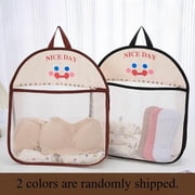 Cute Animal Print Hanging Mesh Storage Bag Wall-Mounted Organizer