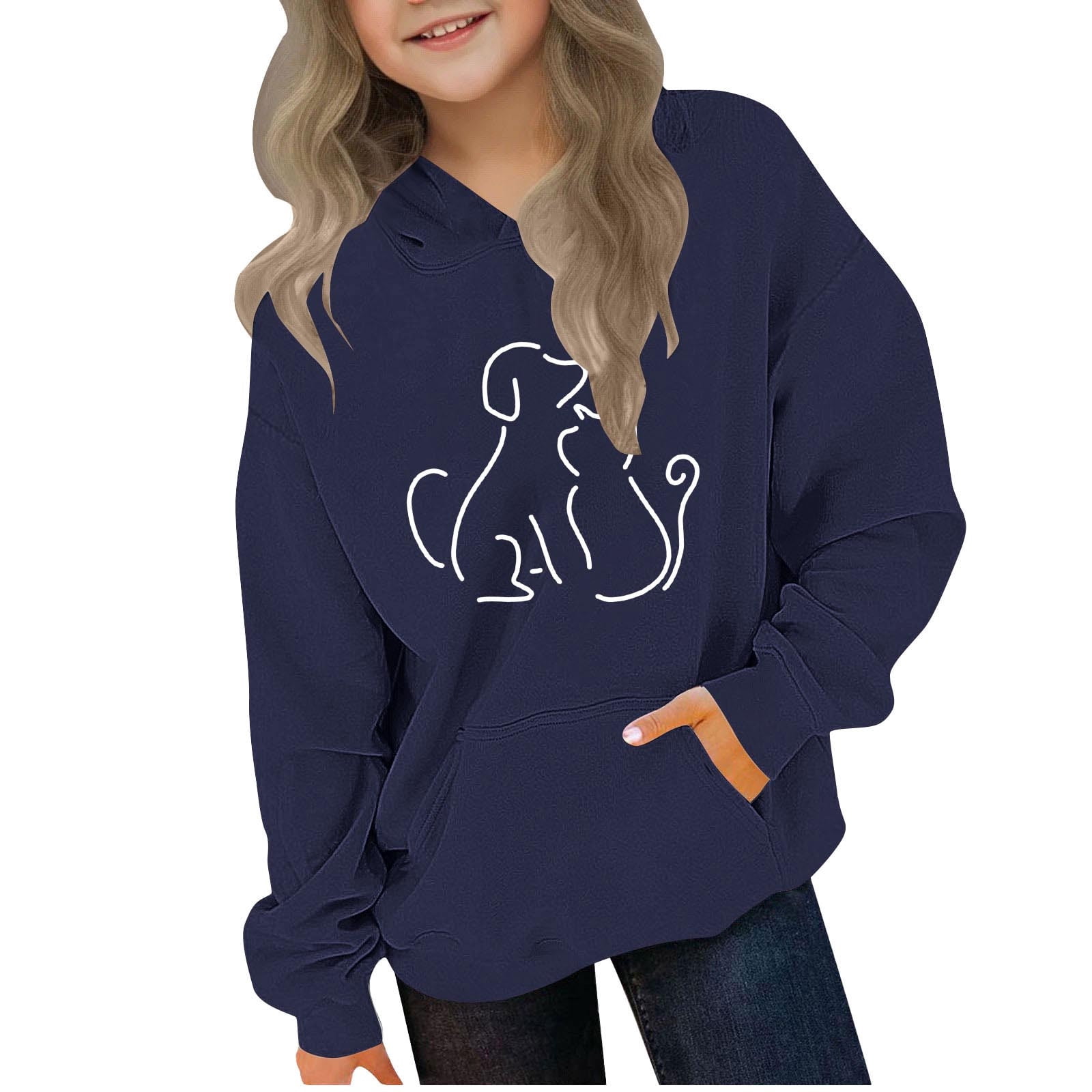 Cute Animal Print Hoodies for Girls Boys Oversized Long Sleeve ...