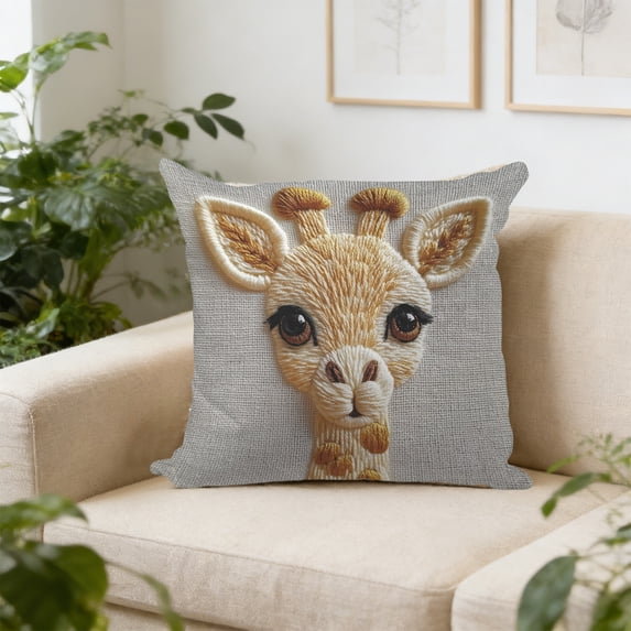 Cute Animal Print Pillow Cover Decorative Sofa Cushion Throw Cover For Living Room Bedroom