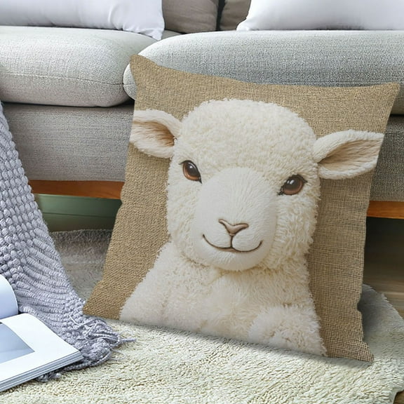 Cute Animal Print Pillow Set, 45 x 45 cm Decorative Cushions for Sofa, Bedroom, and Living Room