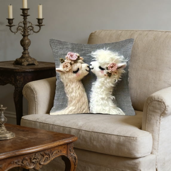 Cute Animal Print Throw Pillow 18x18 Inch, Soft Decorative Square Accent Pillow Cover for Couch Sofa Living Room Bedroom, Polyester Home Decor