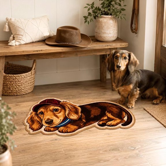 Cute Animal Shaped Floor Rug, Ultra Soft Absorbent Plush Area Rug, Non-Slip Cute Animal Bath Mat for Entryway, Bathroom, Bedroom, Living Room, For Pet Lovers Gift