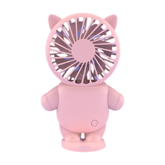 Cute Animal-Shaped Handheld Fan, USB Rechargeable Portable Mini Fan, 2-in-1 Desktop Fan for Office, Home, and Outdoor Use