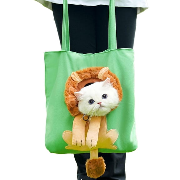 Cute Animal-Shaped Pet Carrier Bag, Portable Small Dog Cat Shoulder Tote, Show Head Design for Travel Outdoor Vet Commute Lightweight Compact Breathable