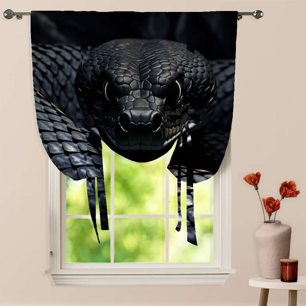 Snake Window Display Cute Animal Snake Window Curtain for Living Room Roman Curtain Kitchen ...