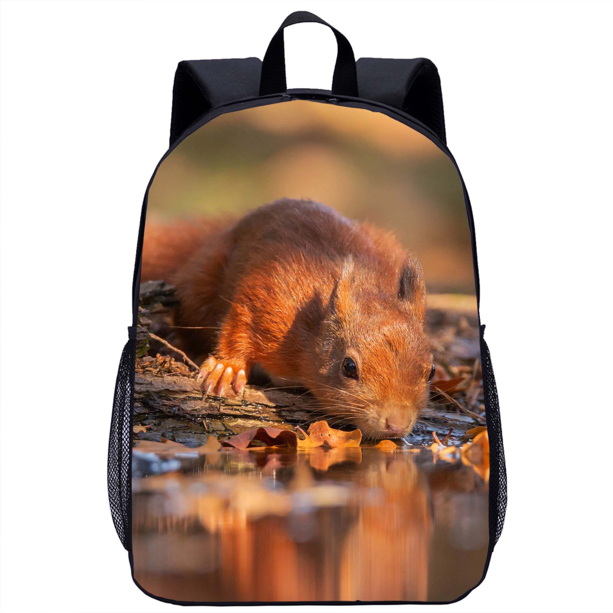 Animal Rucksack Cute Animal Squirrel Backpack Teenager Daily Casual Backpack Book Bag ...