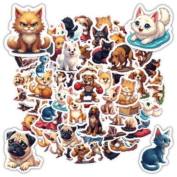 Cute Animal Stickers Pet Kids Stickers Toy Funny Graffiti Decals for Laptops Notebooks Suitcases
