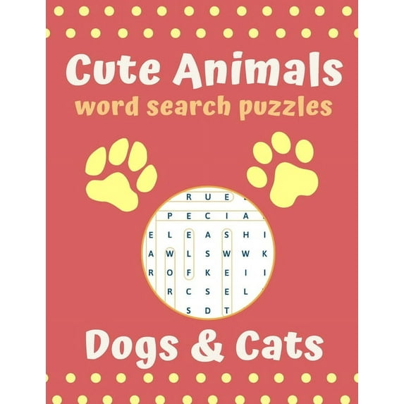 Cute Animal Word Search Puzzles dogs & cats : Cute animal puzzle (Paperback)