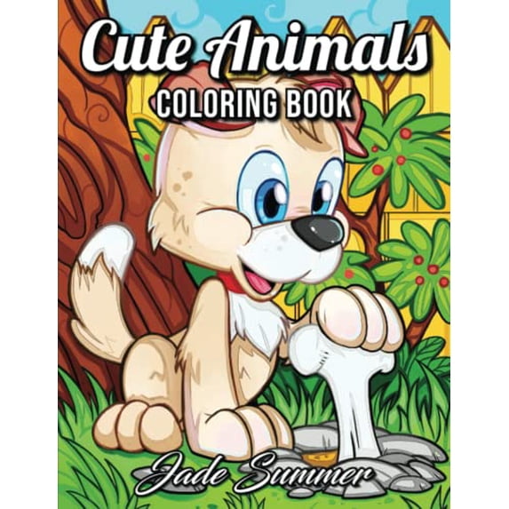 Pre-Owned Cute Animals: An Adult Coloring Book with Fun, Easy, and Relaxing Coloring Pages for Animal Lovers (Cute Animal Coloring Books) Paperback