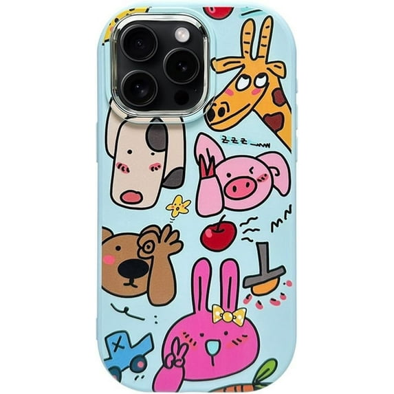 Cute Animals Bear Dog Pig Rabbit Soft Phone Case Compatible with iPhone Case (Animal,iPhone 15 Plus)